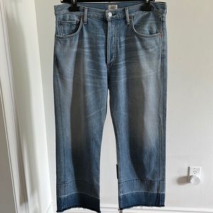 SALE - New price - Citizens of Humanity button fly, cropped jeans.